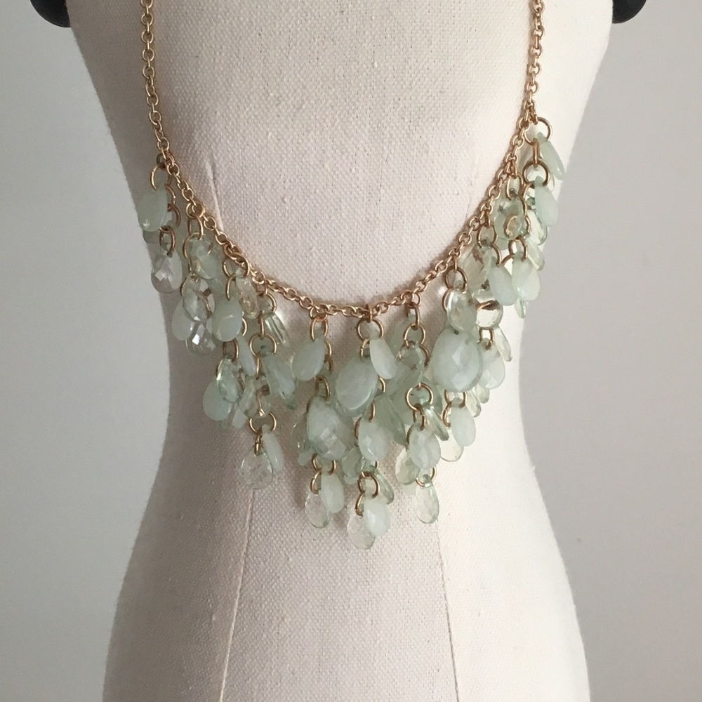 Forever 21 Mint and Gold Statement Necklace